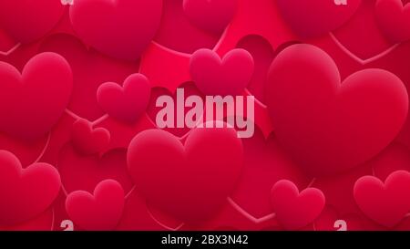 Abstract background of holes and hearts with shadows in red, pink and  purple colors Stock Vector Image & Art - Alamy