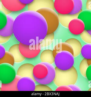 Abstract background of holes and multicolored circles with shadows Stock Vector
