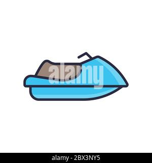 Water Scooter vector icon symbol sea sport isolated on white background Stock Vector