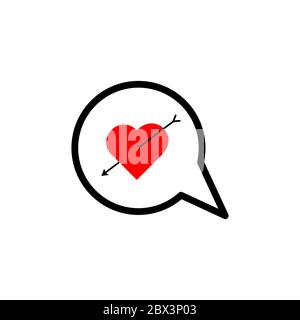 bubble chat love  vector design template illustration Stock Vector