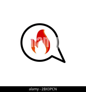 bubble chat flame vector design template illustration Stock Vector