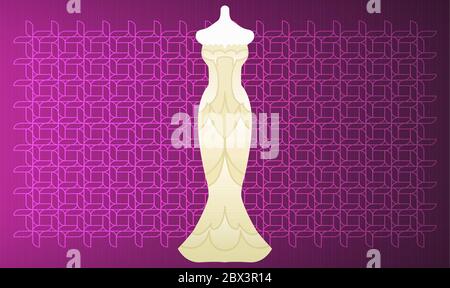 mock up illustration of female dress on abstract background Stock Vector