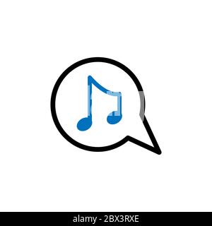 bubble chat music vector design template illustration Stock Vector