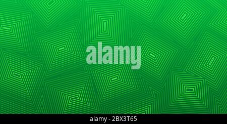 Abstract background of concentric squares in green colors Stock Vector