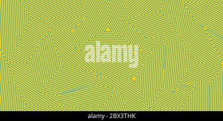 Abstract background of concentric triangles in yellow colors Stock Vector