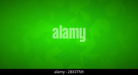 Abstract background of concentric stars in green colors Stock Vector