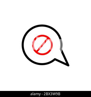 bubble chat prohibited vector design template illustration Stock Vector