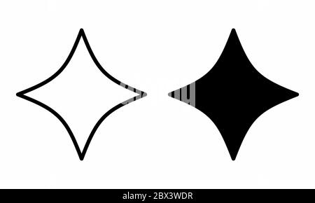 4 point star icons Stock Vector