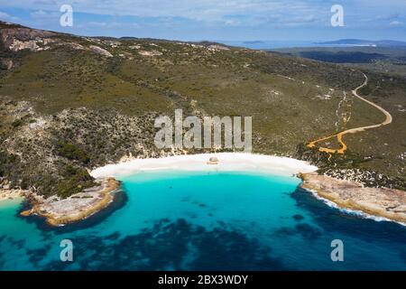 Aerial view of Little Beach in Nanarup, Western Australia Stock Photo