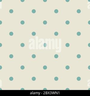 Seamless abstract pattern with blue dots on beige background. Kaleidoscope background. Retro wallpaper, good for printing. Vector illustration. Polka Stock Vector