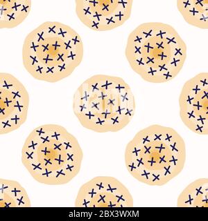 Seamless Dot All Over Print Vector Texture. Modern Geometric Hand Drawn Stitch Circle. Repeating Abstract Spotty Pattern Background. Organic Polka Dot Stock Vector