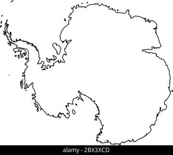 Illustration of Antarctica contour line map. Source of map: http ...