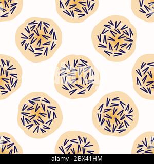Embroidery Dot All Over Print Vector Texture. Modern Geometric Hand Drawn Stitch Circle. Seamless Abstract Spotty Pattern Background. Organic Polka Stock Vector