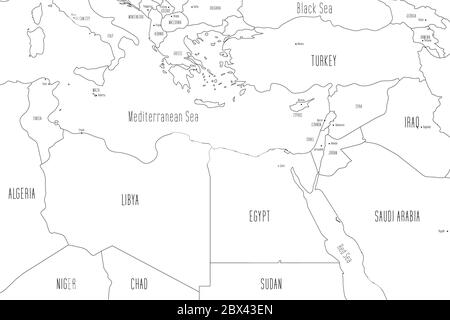 blank mediterranean sea map