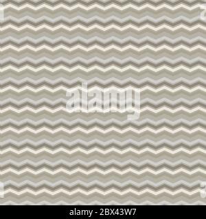 French Linen Chevron Stripe Texture Background. Ecru Flax Seamless Pattern. Ikat Zig Zag Edge Line Swatch. Off White Unbleached Gray Cloth Effect Stock Vector
