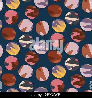 Polka Dot All Over Print Playful Vector Texture. Modern Geometric Hand Drawn Stitch Circle. Seamless Abstract Spotty Pattern Background. Organic Stock Vector