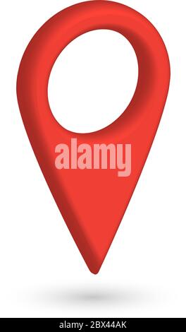Red map pointer pin, 3d icon isolated on white - vector Stock Vector ...