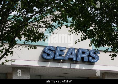 A logo sign outside of a Sears Hometown retail store location in Chestertown, Maryland on May 25, 2020. Stock Photo