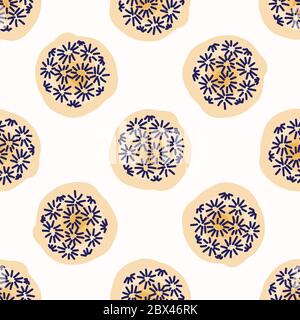 Embroidery Dot All Over Print Vector Texture. Modern Geometric Hand Drawn Stitch Circle. Seamless Abstract Spotty Pattern Background. Organic Polka Stock Vector