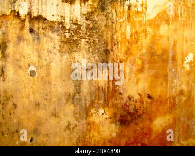 Mould on an interior room wall in a house, Crete, Greece Stock Photo