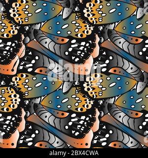 Colorful seamless pattern with abstract butterflies. Stock vector Stock Vector