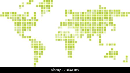 World map green mosaic of small circles. Vector illustration Stock ...