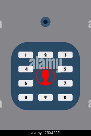 Code lock for safe doors with number buttons. Stock Vector