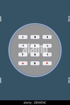 Code lock for safe doors with number buttons. Stock Vector