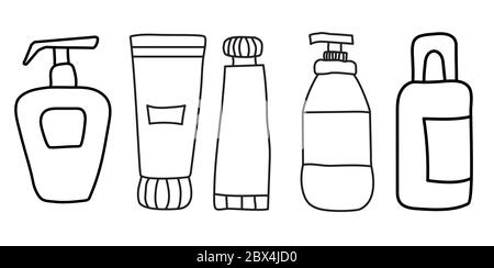 Beauty and fashion set. Icons of creams, skin care products. Sign and symbol. vector Stock Vector