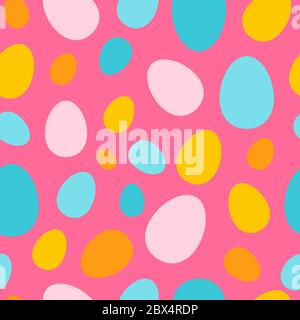 Colorful different size eggs vector seamless Stock Vector