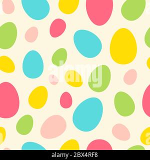Colorful different size eggs vector seamless Stock Vector