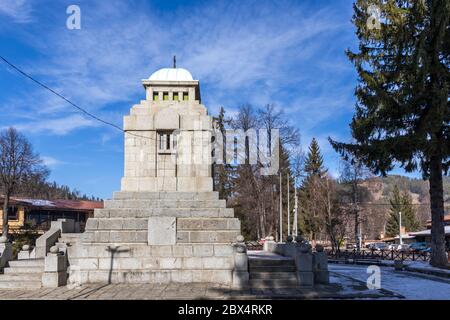 KOPRIVSHTITSA, BULGARIA - JANUARY 25, 2020: Mausoleum-ossuary of Apriltsi in historical town of Koprivshtitsa, Sofia Region, Bulgaria Stock Photo