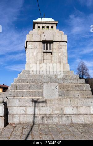 KOPRIVSHTITSA, BULGARIA - JANUARY 25, 2020: Mausoleum-ossuary of Apriltsi in historical town of Koprivshtitsa, Sofia Region, Bulgaria Stock Photo