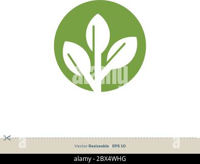 Green Leaves Vector Logo Template Illustration Design. Vector EPS 10. Stock Vector