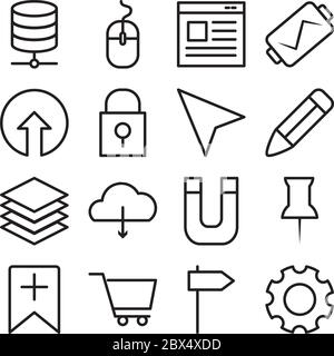 Magnet database icon flat vector. Software platform. Client access ...