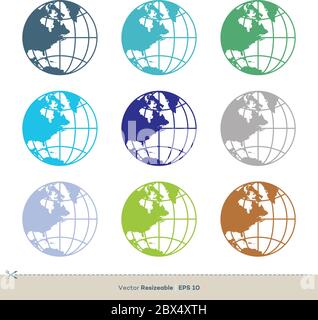 Blue Globe Vector Logo Template Illustration Design. Vector EPS 10. Stock Vector