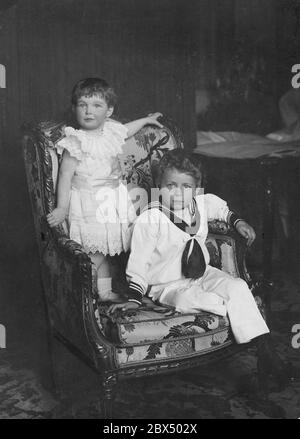 Gottfried Count von Bismarck-Schoenhausen and his brother Albrecht, sons of the deceased Prince Herbert von Bismarck Stock Photo