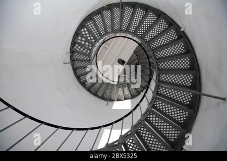 Interior spiral staiecase Cape Brune lighthouse Brune Island Tasmania Australia Stock Photo