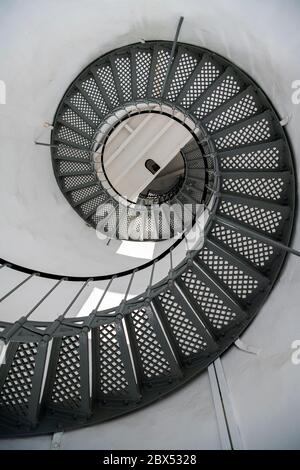 Interior spiral staiecase Cape Brune lighthouse Brune Island Tasmania Australia Stock Photo