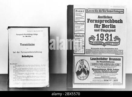 Telephone book from Berlin, 1931 Stock Photo - Alamy