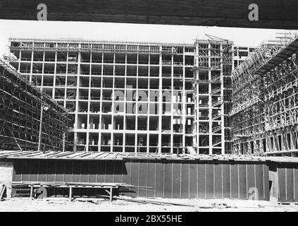 The picture shows the new construction of the boarding gate at Berlin Tempelhof Airport. Stock Photo