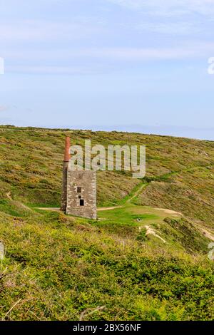 Looking from the public road  Rinsey head across to Wheal Prosper, Rinsey , Cornwall Stock Photo