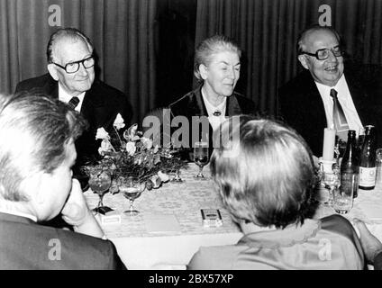 Portraits of Walter Ulbricht, Erich Honecker and Egon Krenz in the ...