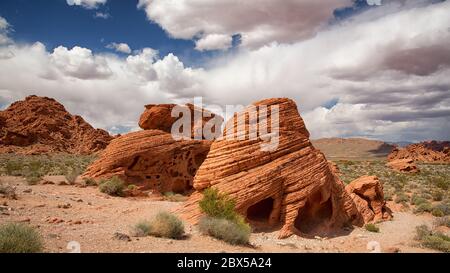 The Beehive rock formations in the Valley of Fire State Park, Nevada, USA Stock Photo