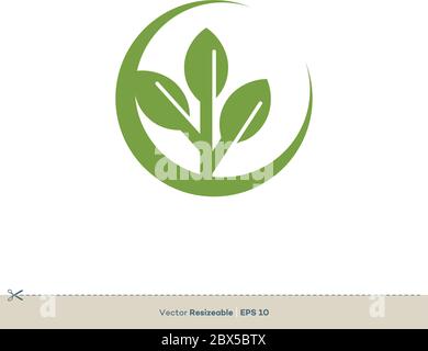 Green Leaves Vector Logo Template Illustration Design. Vector EPS 10. Stock Vector