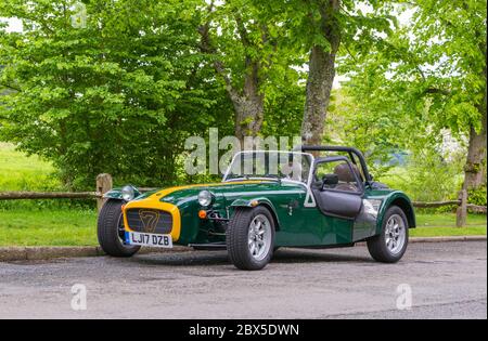 Caterham Seven 270S lightweight sports car parked in the countryside. Stock Photo