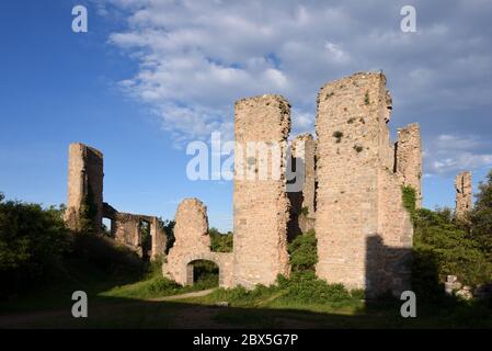Ruined Brick Towers of the Abandoned Château de Valbelle Tourves Var Provence France Stock Photo