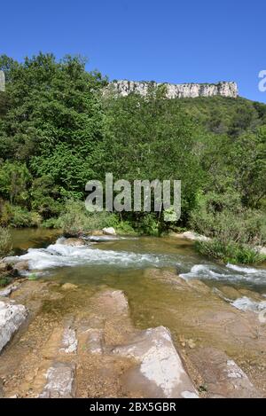 Rapids on the Caramy River in the Caramy Gorge Nature Reserve Tourves Var Provence France Stock Photo