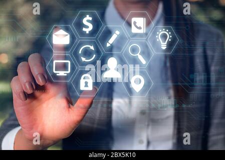 Grids And Different Set Up Of The Icons Latest Digital Technology Concept Stock Photo