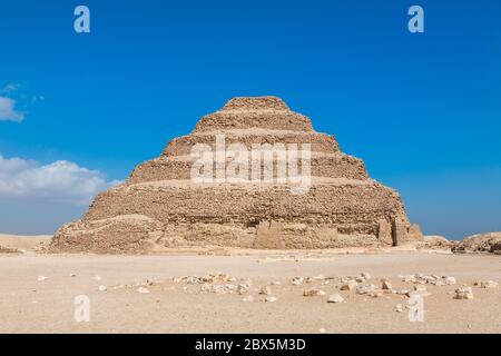 The Pyramid of Djoser or Step pyramid - the first Egyptian pyramid, Saqqara necropolis, northwest of the city of Memphis, Egypt Stock Photo